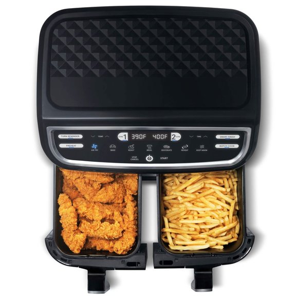 9 Qt 7-in-1 Dual Basket Digital Air Fryer with Smart Finish and Guided Cooking - Picture 11 of 13